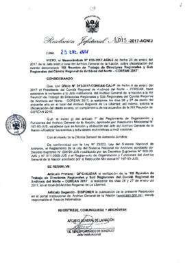 Resolución Jefatural N° 015-2017-AGN/J