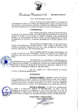 Resolución Directoral N° 065-2006-AGN/OTA