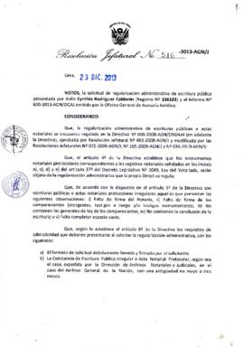 Resolución Jefatural N° 510-2013-AGN/J