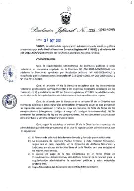 Resolución Jefatural N° 338-2012-AGN/J
