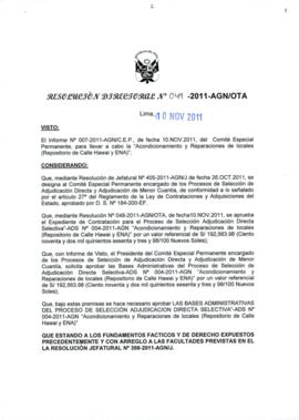 Resolución Directoral N° 049-2011-AGN/OTA