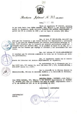 Resolución Jefatural N° 314-1991/AGN/J