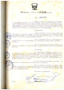 Resolución Jefatural N° 142-1983/AGN/J