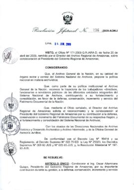 Resolución Jefatural N° 236-2009-AGN/J