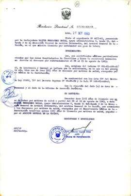 Resolución Directoral N° 77-83-AGN/OA