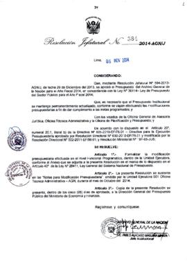 Resolución Jefatural N° 384-2014-AGN/J