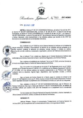 Resolución Jefatural N° 083-2017-AGN/J