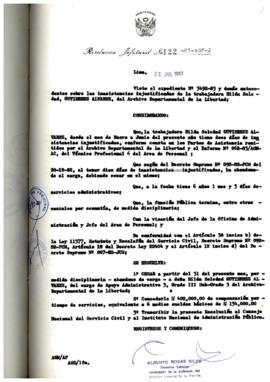 Resolución Jefatural N° 122-1983/AGN/J