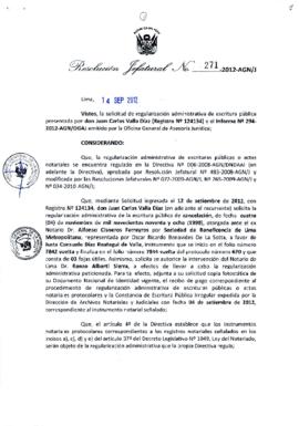 Resolución Jefatural N° 271-2012-AGN/J