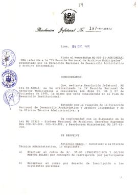 Resolución Jefatural N° 197-1995/AGN/J