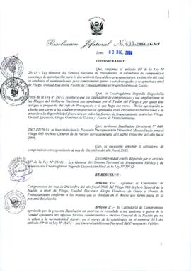 Resolución Jefatural N° 490-2008-AGN/J