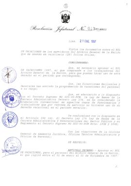 Resolución Jefatural N° 013-1997/AGN/J