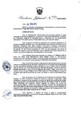 Resolución Jefatural N° 034-2015-AGN/J