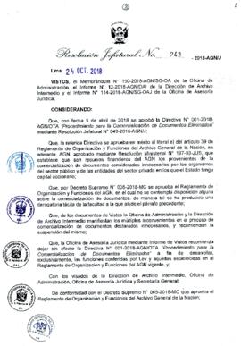 Resolución Jefatural N° 243-2018-AGN/J