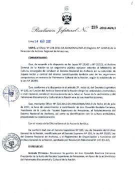 Resolución Jefatural N° 235-2012-AGN/J