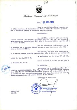 Resolución Directoral N° 81-87-AGN-OA