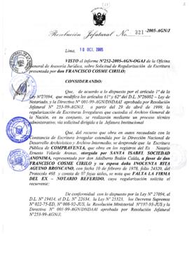 Resolución Jefatural N° 321-2005-AGN/J