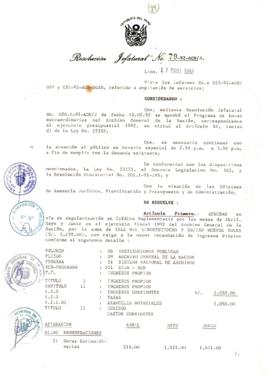 Resolución Jefatural N° 079-1992/AGN/J
