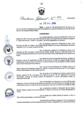Resolución Jefatural N° 242-2016-AGN/J