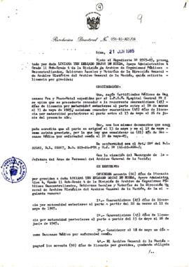 Resolución Directoral N° 56-85-AGN/OA