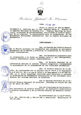 Resolución Jefatural N° 055-1997/AGN/J