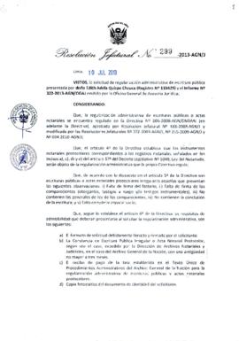 Resolución Jefatural N° 299-2013-AGN/J