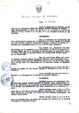 Resolución Directoral N° 34-84-AGN/OA