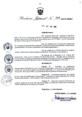 Resolución Jefatural N° 260-2015-AGN/J