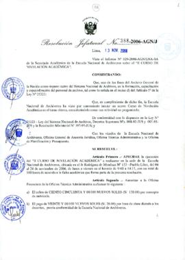 Resolución Jefatural N° 388-2006-AGN/J