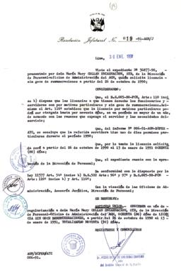 Resolución Jefatural N° 019-1991/AGN/J