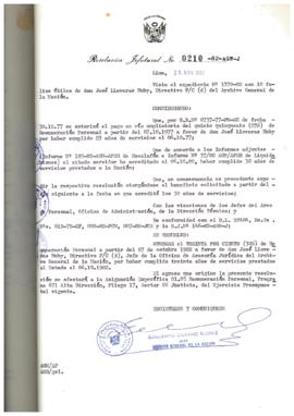 Resolución Jefatural N° 210-1982/AGN/J