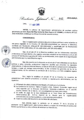 Resolución Jefatural N° 442-2013-AGN/J