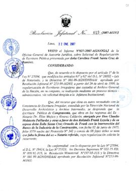 Resolución Jefatural N° 023-2007-AGN/J