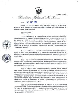 Resolución Jefatural N° 393-2013-AGN/J