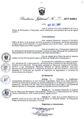 Resolución Jefatural N° 142-2017-AGN/J
