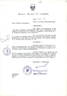 Resolución Directoral N° 117-83-AGN/OA