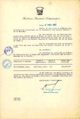 Resolución Directoral N° 98-83-AGN/OA
