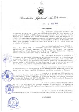 Resolución Jefatural N° 150-1998/AGN/J