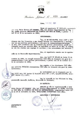 Resolución Jefatural N° 018-1991/AGN/J