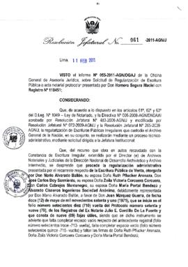 Resolución Jefatural N° 061-2011-AGN/J