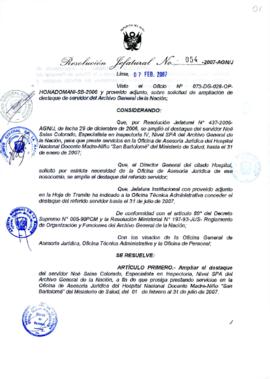 Resolución Jefatural N° 054-2007-AGN/J