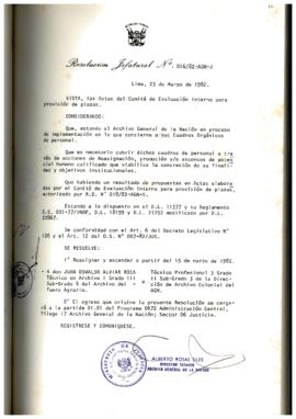Resolución Jefatural N° 016-1982/AGN/J