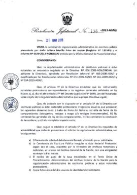 Resolución Jefatural N° 138-2013-AGN/J