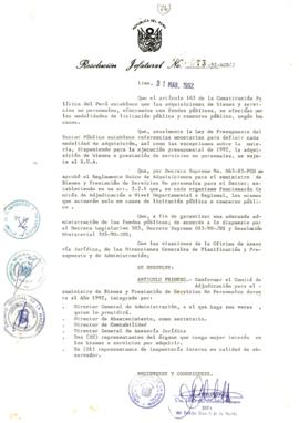 Resolución Jefatural N° 073-1992/AGN/J