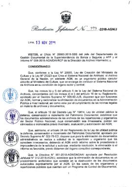 Resolución Jefatural N° 273-2018-AGN/J