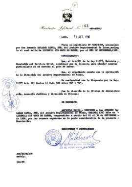 Resolución Jefatural N° 163-1990/AGN/J