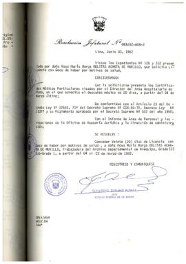 Resolución Jefatural N° 069-1982/AGN/J