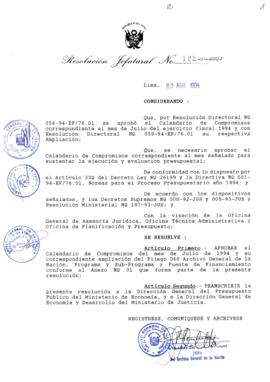 Resolución Jefatural N° 122-1994/AGN/J