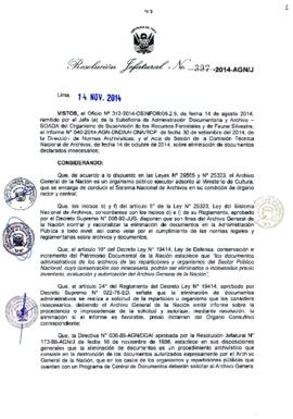 Resolución Jefatural N° 397-2014-AGN/J
