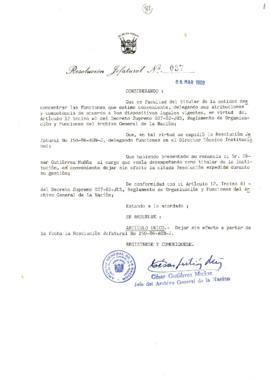 Resolución Jefatural N° 037-1988/AGN/J